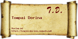 Tompai Dorina névjegykártya